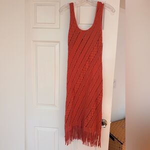 Seafolly Fringe Knit Dress in Coral